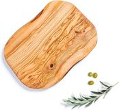Darido Natuurlijke olijfhouten snijplank omkeerbaar - handgemaakt - ca. 30 x 18 cm