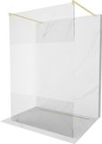 Mexen Kioto paroi de douche autoportant 110 x 200 cm, transparent/frost 8 mm, or brossé