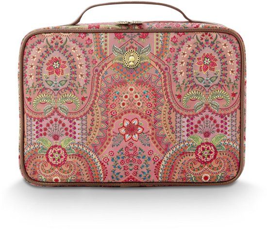 Pip Studio Casey Beautycase Dames Toilettas Jabali Rood 27x10x19cm
