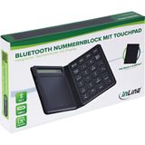 InLine 55379G Bluetooth Numeriek Toetsenblok met Touchpad, Opvouwbaar, Draadloos, Zwart