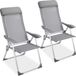 Casaria Aluminium Tuinstoel 2 Stuks Grijs
