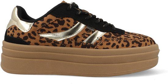 POSH by Poelman Bodie sneakers met panterprint cognac