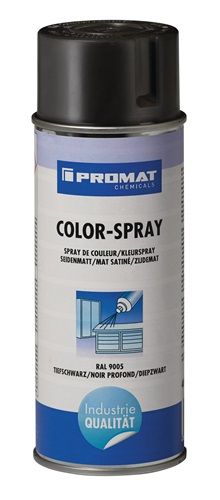 Promat/Tecwerk Kleurspray | diepzwart | zijdemat | RAL 9005 | 400 ml | spuitbus