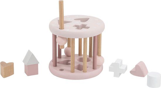 Label Label Roze Houten Rollende Vormenstoof LLWT-34345