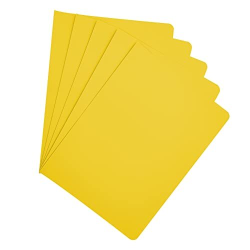 RAYLU PAPER Raylu Paper® - 25 stuks kartonnen ondermappen met fastergaten en levendige kleuren, 200 g dik, kraftpapier, geel, A4