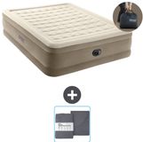 Intex Luchtbed - 2-Persoons - 152 x 203 x 46 cm - Beige - Inclusief pomp en Hoeslaken