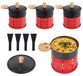 Ensemble de 4 poêles à raclette individuelles avec spatules en nylon