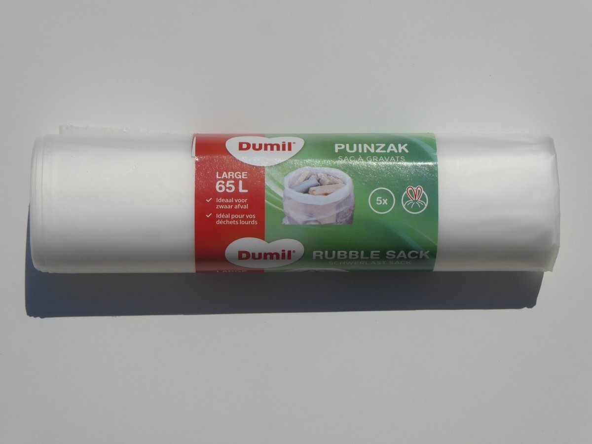 Dumil stevige plastic zak [puinzak] - 65 liter - 5 stuks
