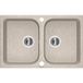 Laveo BADLAND Spoelbak, granietspoelbak, dubbele spoelbak, model CELIA, 48x76 cm, beige. Inclusief sifon!