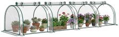 StarTech Kweektunnel - Mini-broeikas - Stalen frame - Kunststof afdekking - 4 ramen met rits - Transparant - 395 x 80 cm