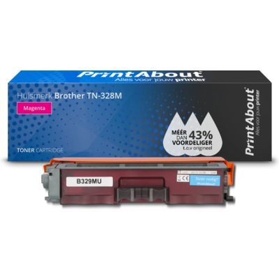 PrintAbout Huismerk Brother TN-328M Magenta Toner | 6500 Pagina's | Compatibel