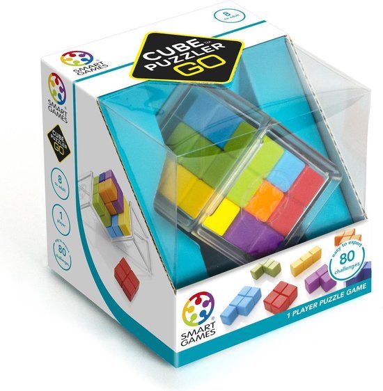 SmartGames Cube Puzzler Go - 3D Puzzle Game - 80 Challenges - Ages 8+