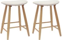 vidaXL Eetkamerstoelen 2 stuks naturel massief rubberhout 46 x 37 x 63 cm