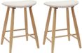vidaXL Eetkamerstoelen 2 stuks naturel massief rubberhout 46 x 37 x 63 cm