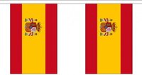 2x Buiten vlaggenlijn Spanje 3 meter - Spaanse vlag - Polyester - Themafeest