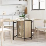 vidaXL Eettafel 144 x 60 x 75 cm Bewerkt hout Sonoma Eiken Rechthoekig
