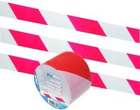 Merkloos Afzetlint - 3x - Rood/Wit - 100 Meter x 75 mm - Markeerlint Veiligheid