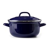 BK Indigo Ronde Nederlandse geëmailleerde braadpan met deksel, 26cm/5,2 liter, inductie, ovenbestendig, vaatwasmachinebestendig, kobaltblauw