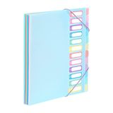 Viquel - A4 documentenmap met 12 vakken, regenboogkleuren, pastelblauw