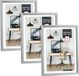 Zep Fotolijst - 3x stuks - zilver - kunststof - voor foto van 20 x 30 cm - staand / hangend