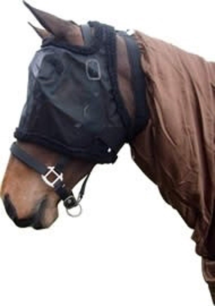 QHP Vliegenmasker zonder oren - zwart - Cob
