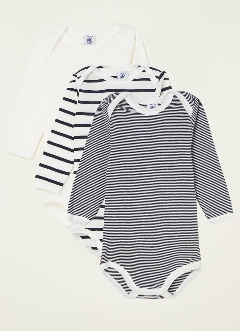 Petit Bateau Petit Bateau Romper met print in 3-pack