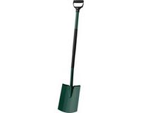 KADAX Spade, tuinspade om te graven, tuinschep met ergonomische steel, schep van metaal, grafschep voor tuin, schip, tuinspade, grafschep (rond, D-greep)