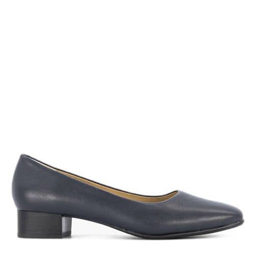 Medicus leren pumps met lage hak donkerblauw
