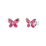 Lucardi Meisjes Oorknop met plating - Kristal - Cadeau - 925 Zilver - Zilverkleurig