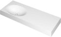 Wastafel INK Smooth Wastafel Polystone Links met 1 Kraangat - 1200x450x90 mm - Mat Wit