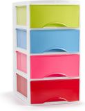 Plasticforte Ladeblokje/bureau organizer met 4 lades - gekleurd