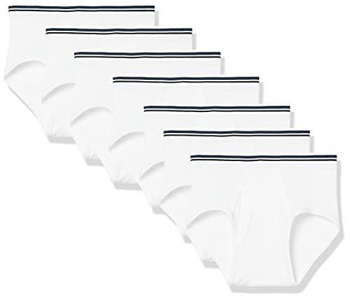Amazon Essentials Men's Tag-Free Cotton Briefs, 7-Pack, White, XL
