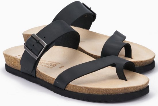 Mephisto DOUGLAS NATURE Heren Teenslipper - Zwart - Maat 48