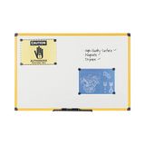 Bi-Office Whiteboard Ultrabrite - 60 x 45 cm - magnetisch, met geel aluminium frame en pennenhouder