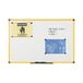 Bi-Office Whiteboard Ultrabrite - 60 x 45 cm - magnetisch, met geel aluminium frame en pennenhouder