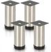HITGROW SP. Z O.O. 4 stuks Pied de meuble Cylindrique réglable pour canapé Acier inoxydable (hauteur 180 mm)