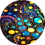 Merkloos / Sans marque Forex Schilderij - 60x60 cm - Modern - Blauw/Geel/Oranje/Paars/Zwart