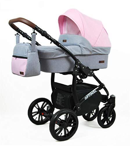 SaintBaby Kinderwagen 3in1 2in1 Set Isofix Buggy Autostoeltje Maximum by Light Pink 2in1 zonder autostoel