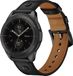 Strap-it 22mm Geschroefde leren band geschikt voor Galaxy Watch 46mm / 3 (45mm) / Huawei Watch 3 (Pro) / Polar Grit X / X2 Pro/ Vantage M / V3 / Xiaomi Watch S1 / Mi Watch / Fossil Gen 5 / 5e & 6 (44mm) - leren bandje met gespsluiting (zwart)