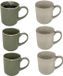 Secret de gourmet Koffiemok - 6x - Olijf groen - Keramiek - 420 ml
