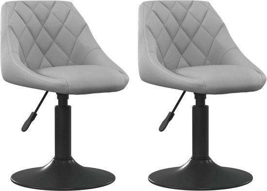 vidaXL Eetkamerstoelen draaibaar 2 st fluweel lichtgrijs