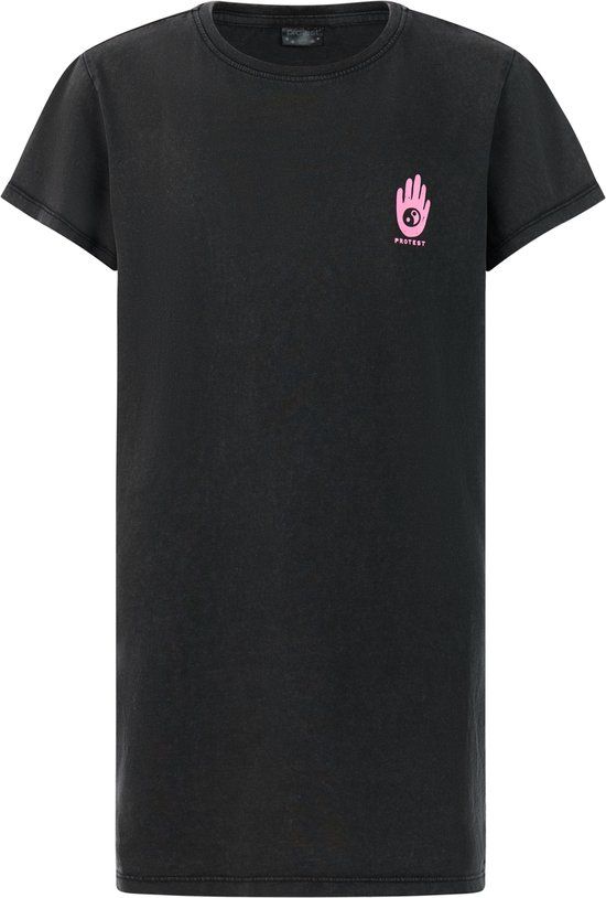 Protest PRTIlonka JR Mini-jurk Meisjes Korte mouwen Knielengte Loose fit Zwart
