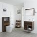 Hudson Reed Meuble de salle de bain suspendu 60 cm Chêne foncé Comprend meuble-lavabo + Toilette + Chasse d'eau + Habillage - Hoxton
