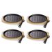 ECHTWERK Serveerpan van gietijzer met grillstrips en serveerplank, afneembare handgreep, al ingebrand, geschikt voor oven, grill, BBQ en inductie, 27 x Ø 17,5 cm, 4-delig