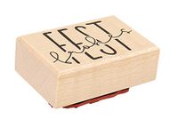 Rayher Stempel Vrolijk feest, 4x6cm, 29227000, houten stempel, 6