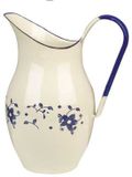 Ibili Waterkruik Sena Belly Shaped 2,5 l geëmailleerd staal, wit/blauw