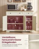 Songmics VASAGLE Vintage witte keukenkast 40x106 – 8x80 cm – landelijke stijl – 3 deuren – Vintage Wit