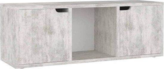 vidaXL Tv-meubel 88,5x27,5x30,5 cm bewerkt hout betongrijs