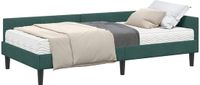 vidaXL Hoekbedframe met Matras Donkergroen Fluweel 80 x 200 cm