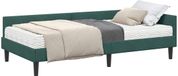 vidaXL Hoekbedframe met Matras Donkergroen Fluweel 80 x 200 cm